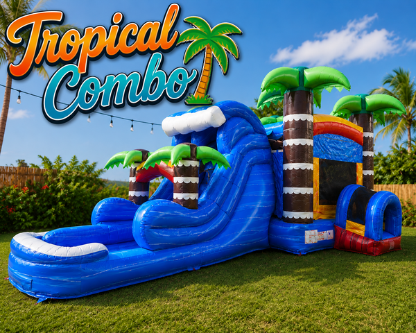 Tropical Combo With Double Lane Water Slide