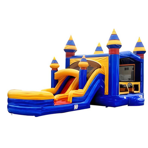 Marble Bounce House and Dual Slide Combo Dry