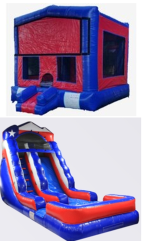  18FT All American Dry Slide + Bounce House Package