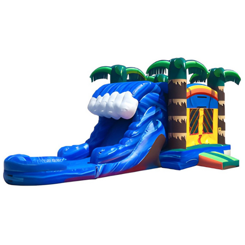 Tropical Bounce House and Dual Slide Combo