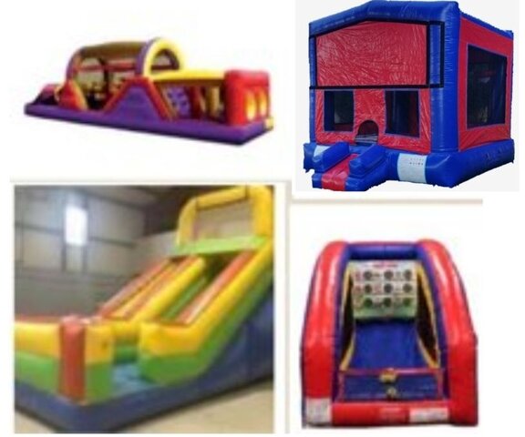 40 FT RUSH, 18ft Dry Slide, Bounce House, Owl Toss