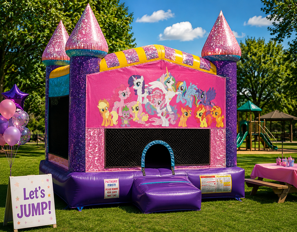 My Little Pony on a Dazzling Castle Bounce House