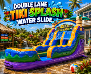 16′ Double Lane Tiki Splash Water Slide 