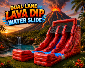 16 FT Dual Lane Lava Dip Water Slide