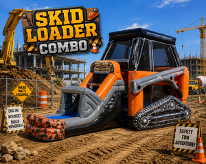 Skid Loader bounce House with dry slide 