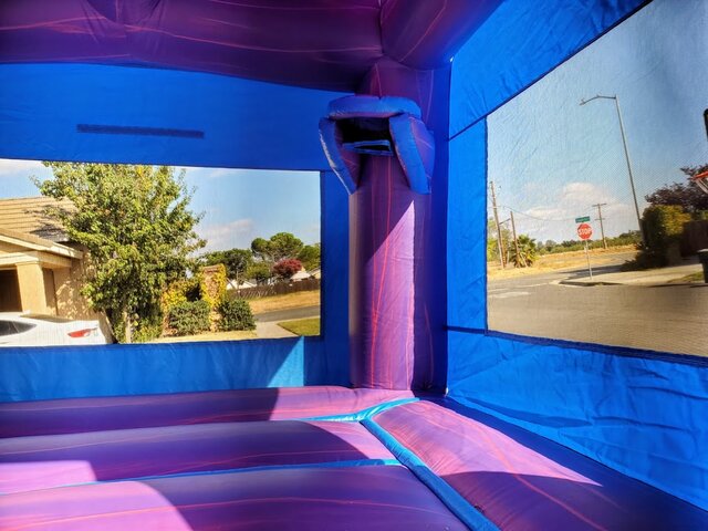 inside look of the cotton candy bounce house floor area