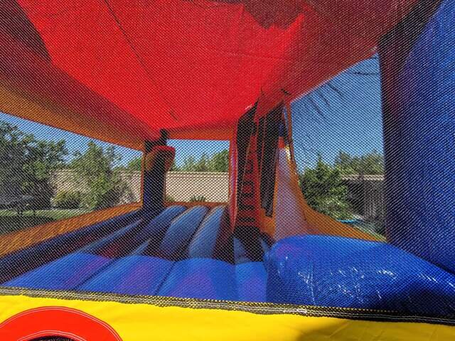 inside the bounce house combo slide c4 jump area with rook wall and slide
