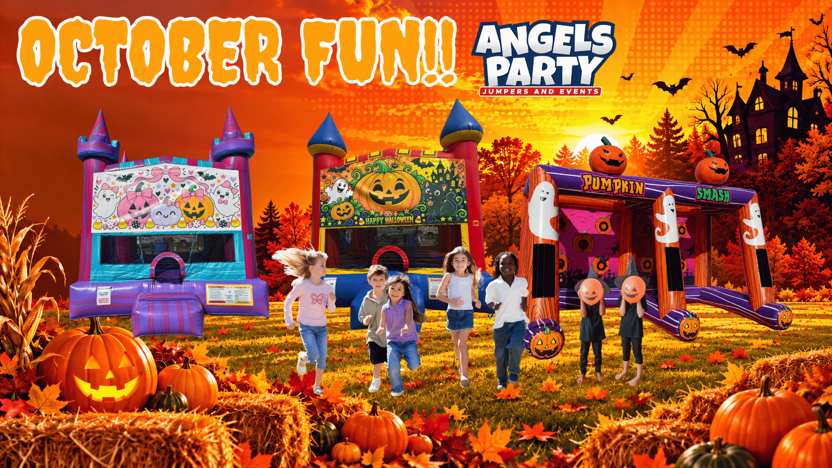 Angels Party Jumpers Now booking Summer 2026 Events!