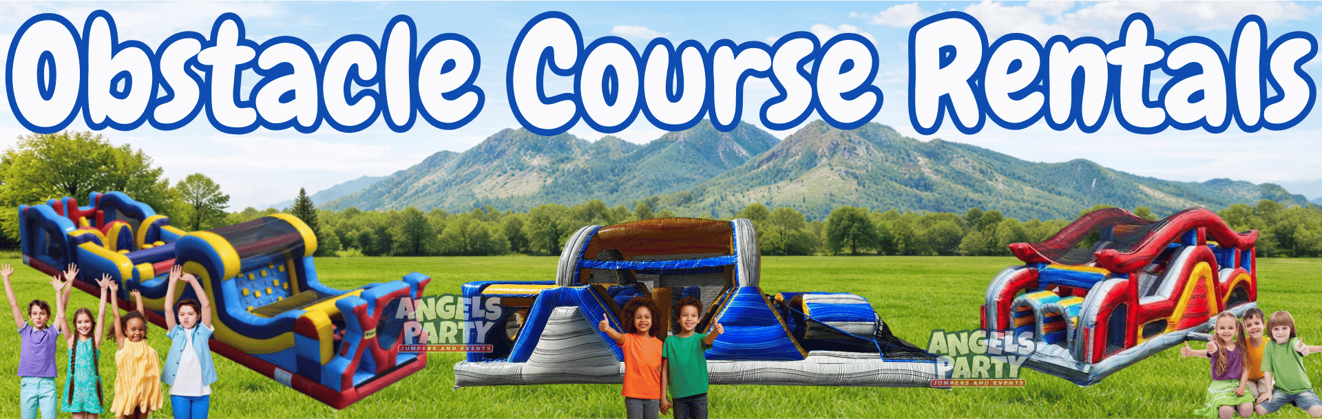 Obstacle course rentals for events hero banner