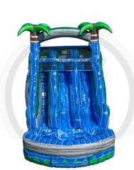 Dual Lane Palm Tree Blue crush water slide