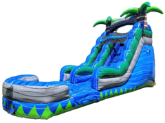 Blue Crush Single Lane Water Slide with Splash Zone Water Saver