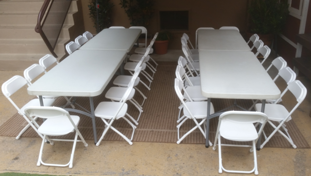 Get Your Outdoor Party Started with our 4 Tables and 24 Chairs