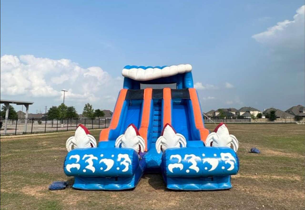 Inflatable slide rental from Hop A Lot Moonwalks with bright colors and fun design Inflatable slide rental from Hop A Lot Moonwalks with bright colors and fun design