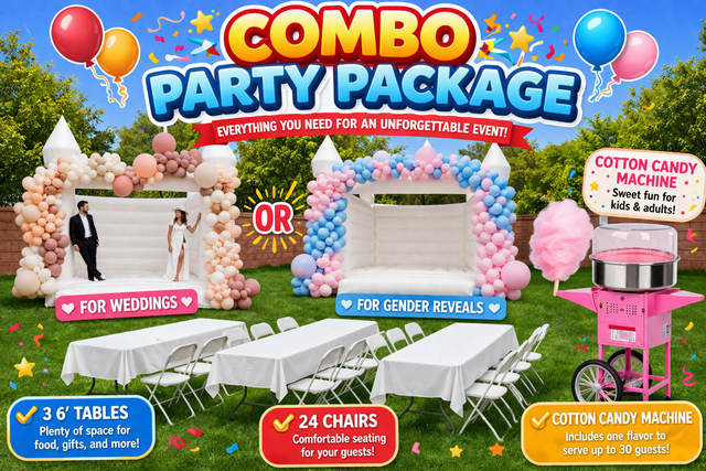 Elegant White Bounce House Package