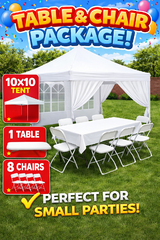 Tables, Chairs, and Tent Combo Package