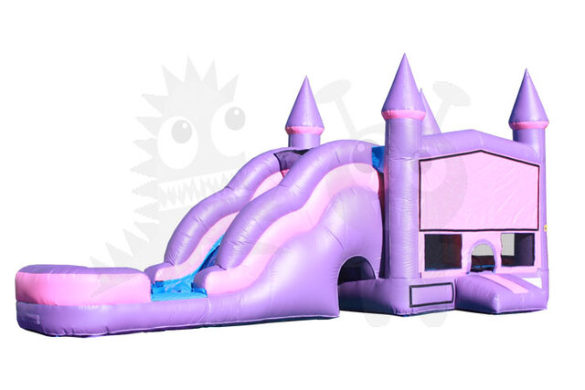 Queen Castle Water Bounce House with Waterslide