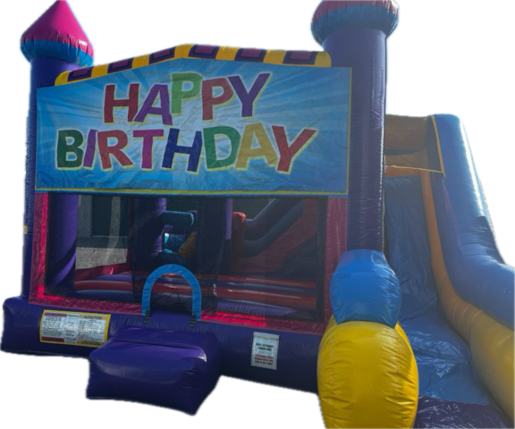 Happy Birthday Dream Maker Bounce House, Obstacle and Slide (Banner) 