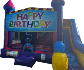 Happy Birthday Dream Maker Bounce House, Obstacle and Slide (Banner) 