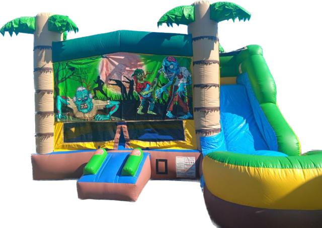 Zombies In The Forest Bounce House with Slide