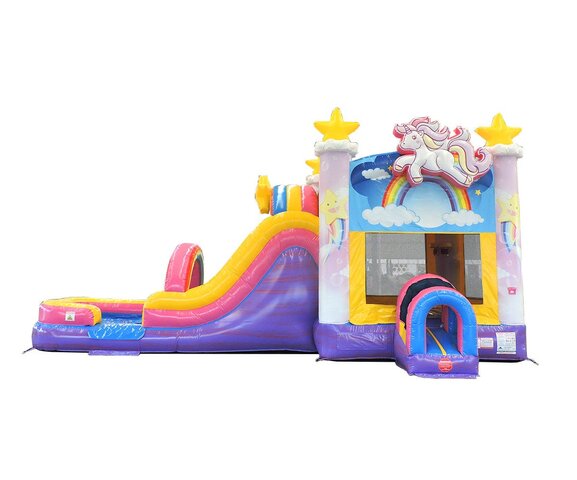 Unicorn Bounce House with Slide 