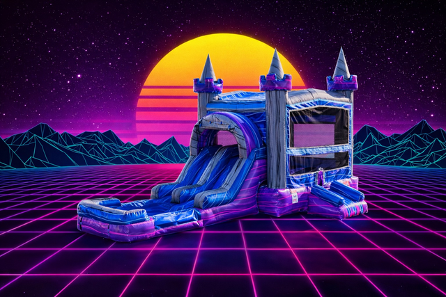 Purple Crush Bounce House Slide Combo