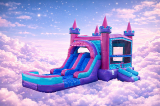 Cotton Candy Bounce House Slide Combo (Wet or Dry)