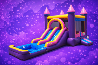 Purple Castle Bounce House Slide Combo (Wet or Dry)