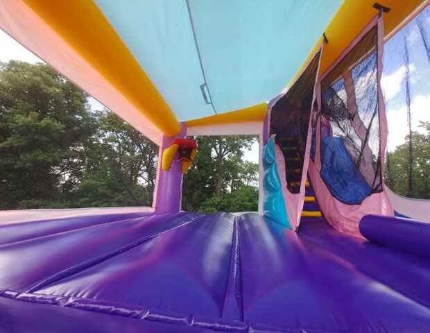 Sparkling Bounce House Rental - Girl Bouncy House with Slide in Humble, TX - Houston Inflatable Rentals