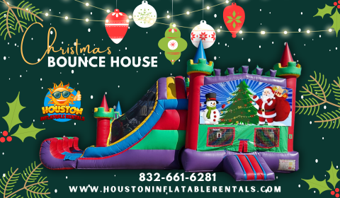 Christmas Bounce House with slide rental Humble TX