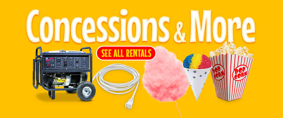 Concession Rentals - Popcorn Machine - Cotton Candy - Snow cone - Hot Dog