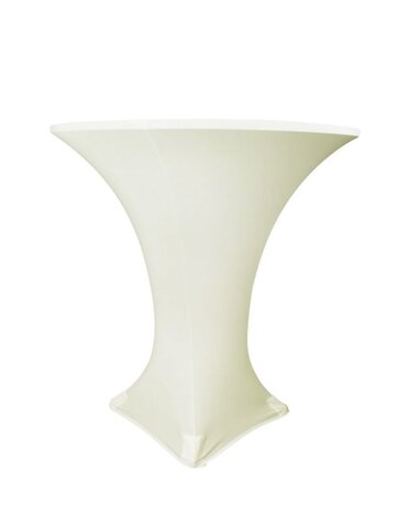 ivory spandex cocktail table cover rental houston