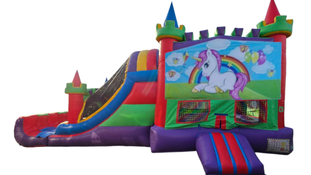 Unicorn Jumpy House with Slide