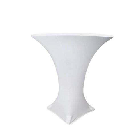 white spandex cocktail table cover rental houston