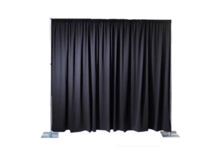 Black Pipe and Drape 10ft L x 8ft H