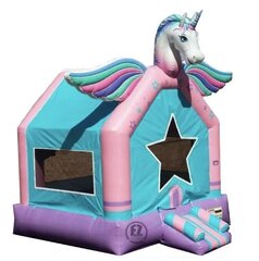 13x13 Unicorn Glittery Bounce House J313