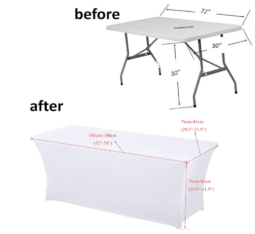 8 ft rectangle white table cloth