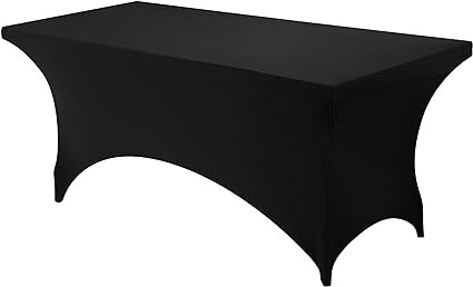 8 ft rectangle black table cloth