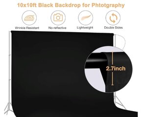 10 x 10 ft black backdrop for Photos