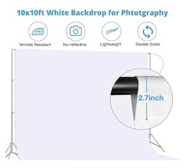 10 x 10 ft White photo backdrop