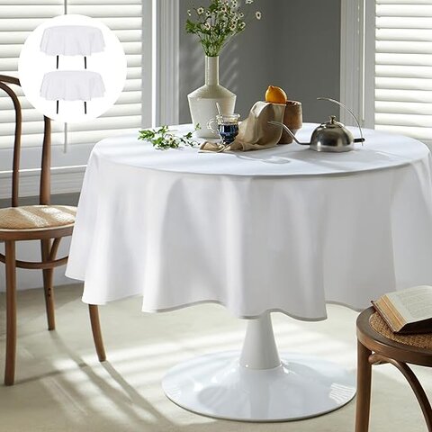 60 inch round hanging table cloth white