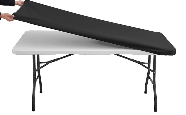 Table Cover - Black Top Spandex 6 FT Rectangle 