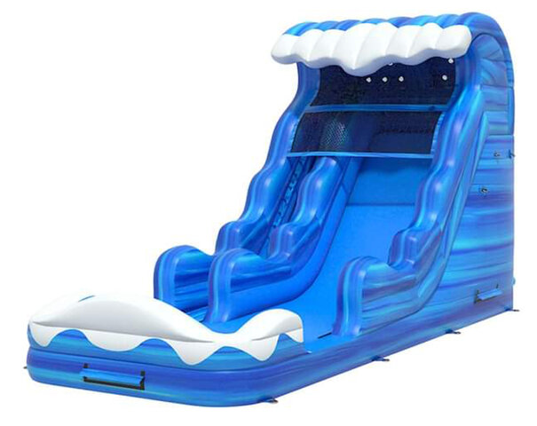 Blue Tidal Wave - 19 FT Waterslide with Pool