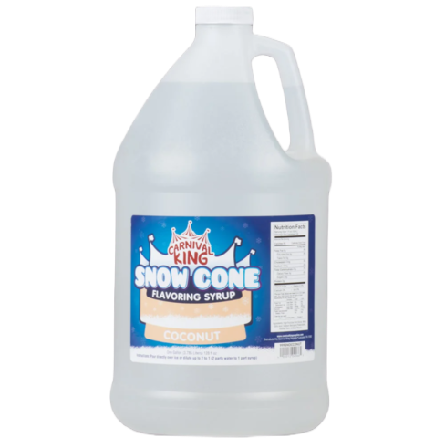 Additional Snow Cone Syrup - Coconut (Gallon with Pump)