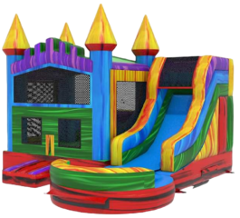 Marble Multicolored Castle Combo with Slide and Pool