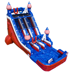 COMING SOON - We Love the USA Double Lane Waterslide- 20 FT with Pool