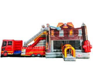 COMING SOON - Fire Engine Bouncer with Double Slide (Wet or Dry)