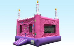 Jumbo Pink Square Birthday Cake Bouncer - 15 x 15