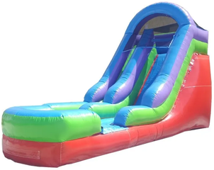 Retro Color Arch Waterslide- 15 FT Slide with Inflated Pool