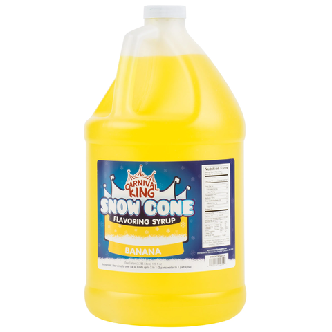 Additional Snow Cone Syrup - Banana (Gallon with Pump)