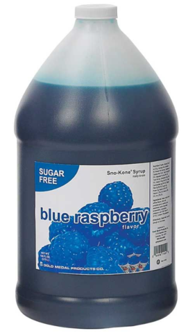 *SUGAR FREE* Additional Snow Cone Syrup - Blue Raspberry (Gallon with Pump)